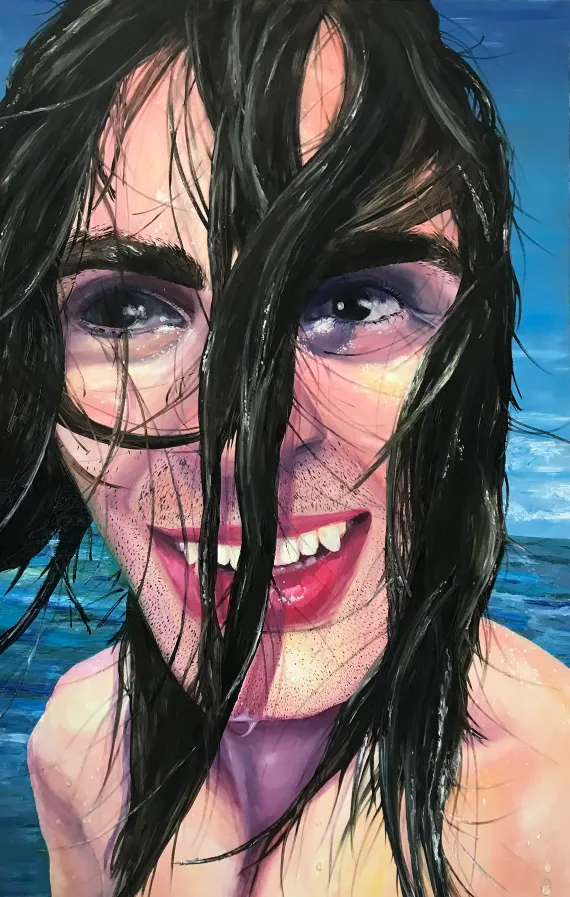 Porträt eines Mannes vor dem Meer