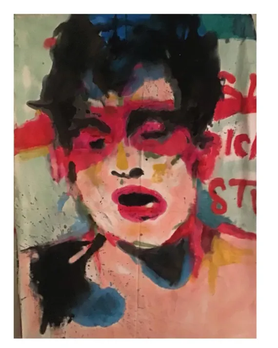 Lack , Öl und Acryl auf Stoff  120 x 90 cm