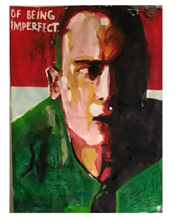 Acryl, Öl und Lackfarbe auf Kunststoff  120 x 90 cm