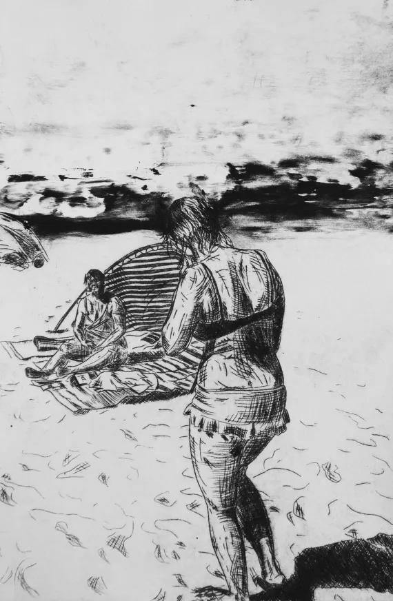 Moni und Mama am Ostseestrand