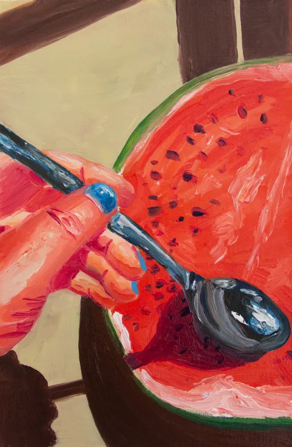 Wassermelone löffeln