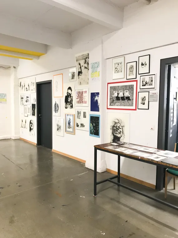 Druckstand von Monika Allesch, Rui Diao und Tabea Pischel