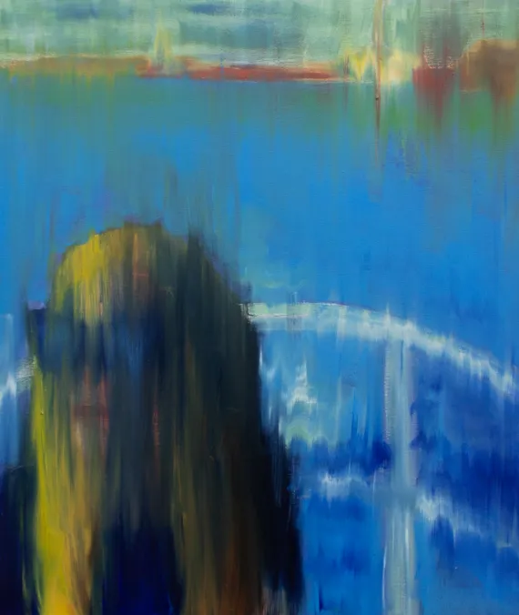 Selbstporträt, verschwommen, vor Venedig