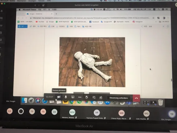 Klassenplenum Online im Sommersemester 2020 / Yongjin Kim zeigt sein Portfolio