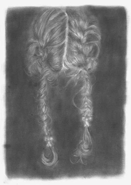 -Untitled 60- x 35 -Charcoal and pencil on cardboard 2021